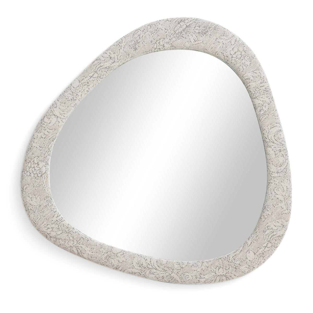 TOV Furniture Klaryss Neutral Floral Jacquard Wall Mirror