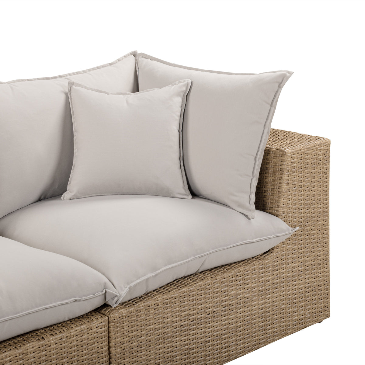 TOV Furniture Cali Gray Performance Wicker 120in Outdoor Sofa