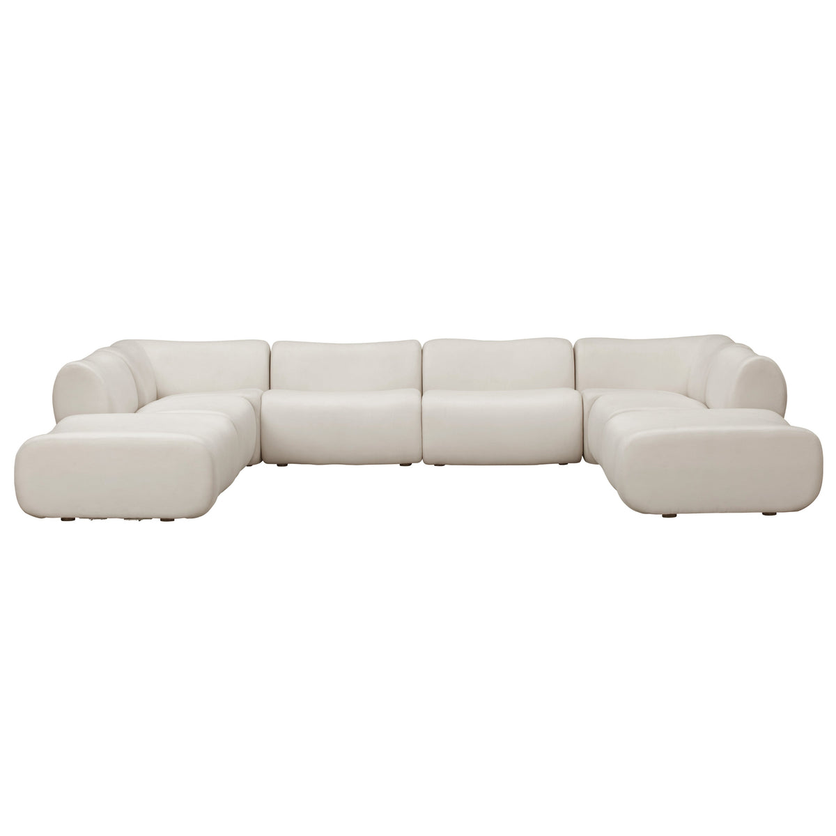 TOV Furniture Zenith Cream Upcycled Modular 8-Piece U-Sectional Sofa