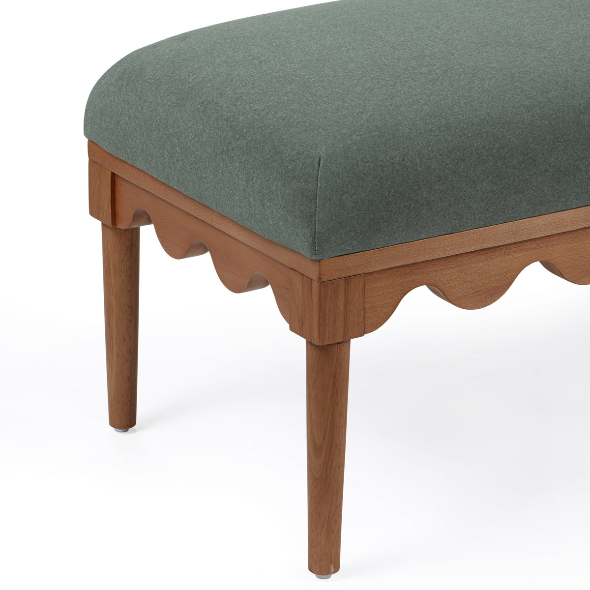 TOV Furniture Oodle Green Performance Vegan Mohair Bench