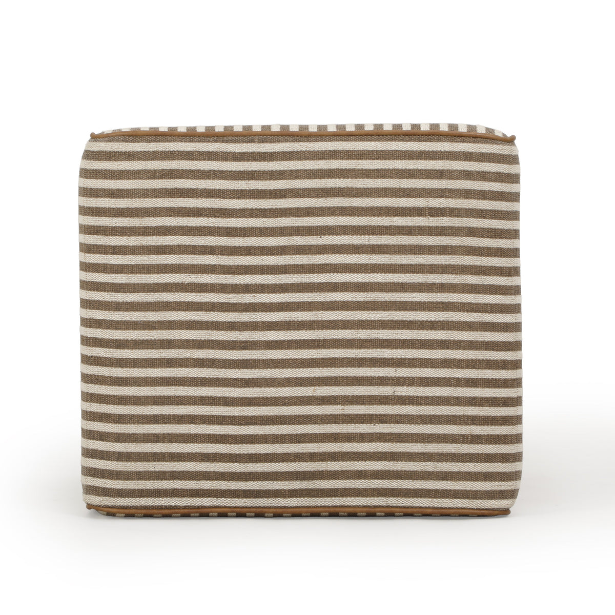 TOV Furniture Byron Brown Square Cotton Jute Ottoman