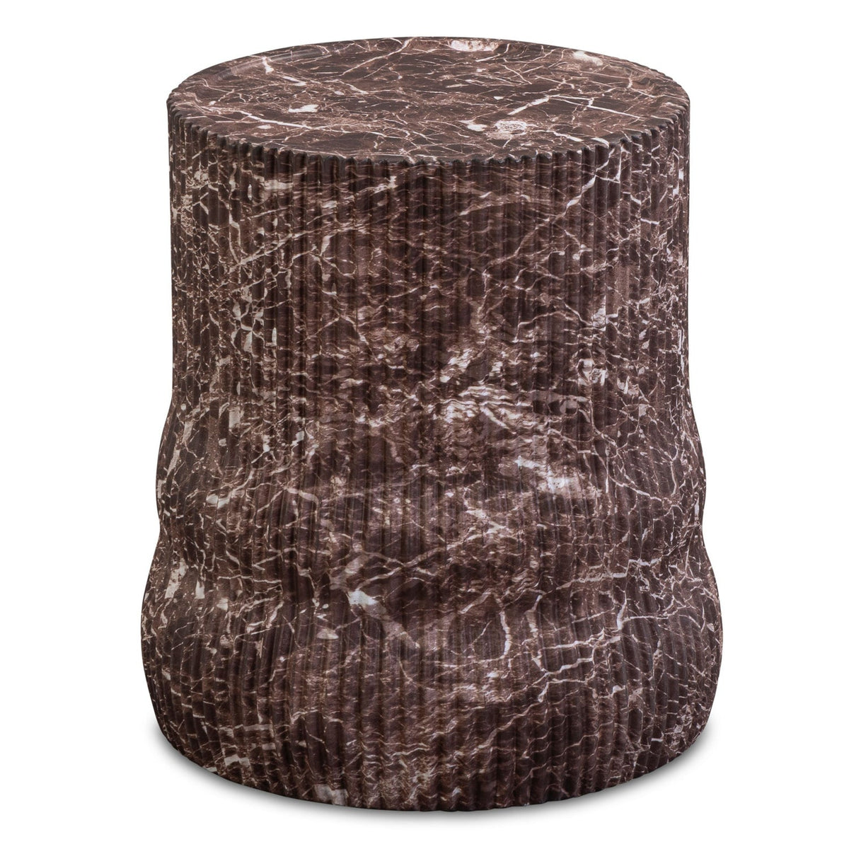 TOV Furniture Cilla Red Faux Levanto Marble Concrete ndoor/Outdoor Side Table