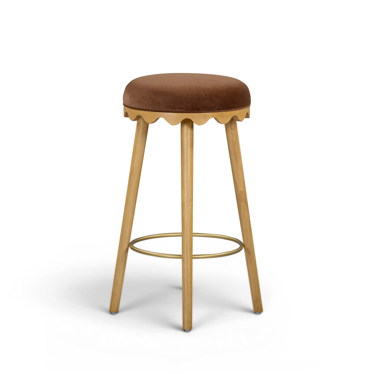 TOV Furniture Oodle Bronze Performance Vegan Mohair Bar Stool