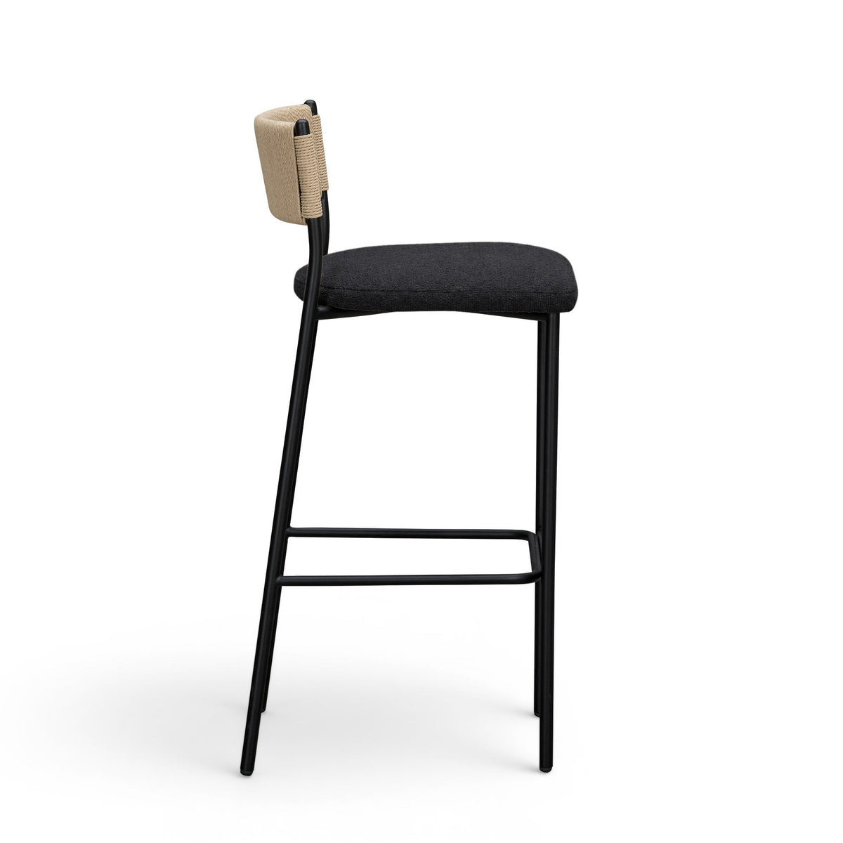 TOV Furniture Celine Black Boucle Bar Stool