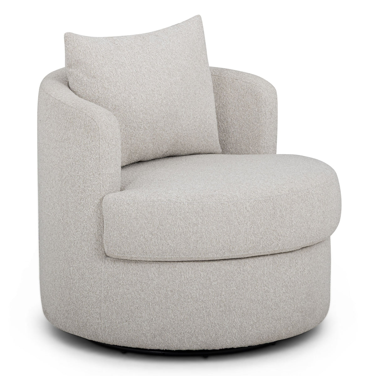 TOV Furniture Silvi Performance Boucle Swivel Accent Chair in off-white boucle, primary product view
