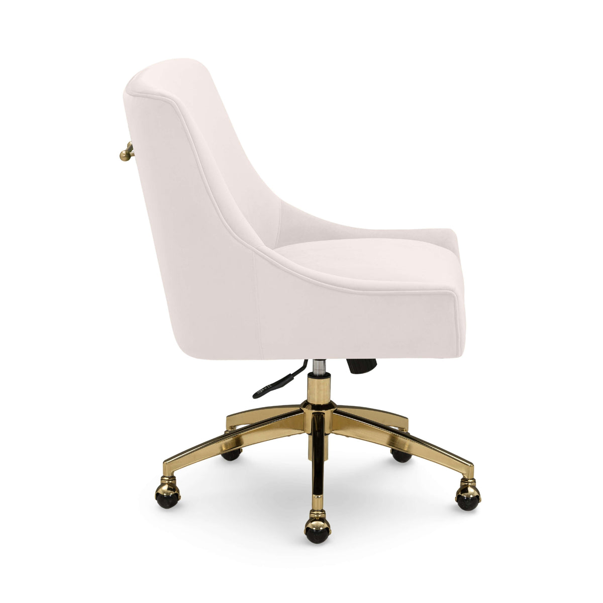 TOV Furniture Beatrix Cream Performance Velvet Office Swivel Chair