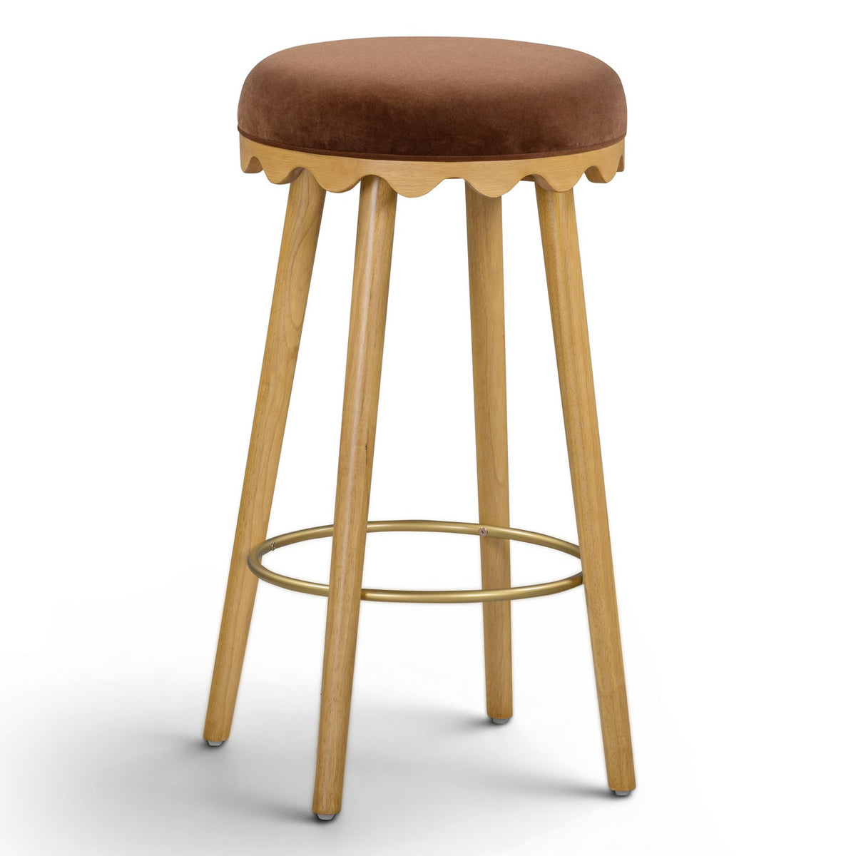 TOV Furniture Oodle Performance Vegan Mohair Bar and Counter Stool in bronze faux mohair, primary product view