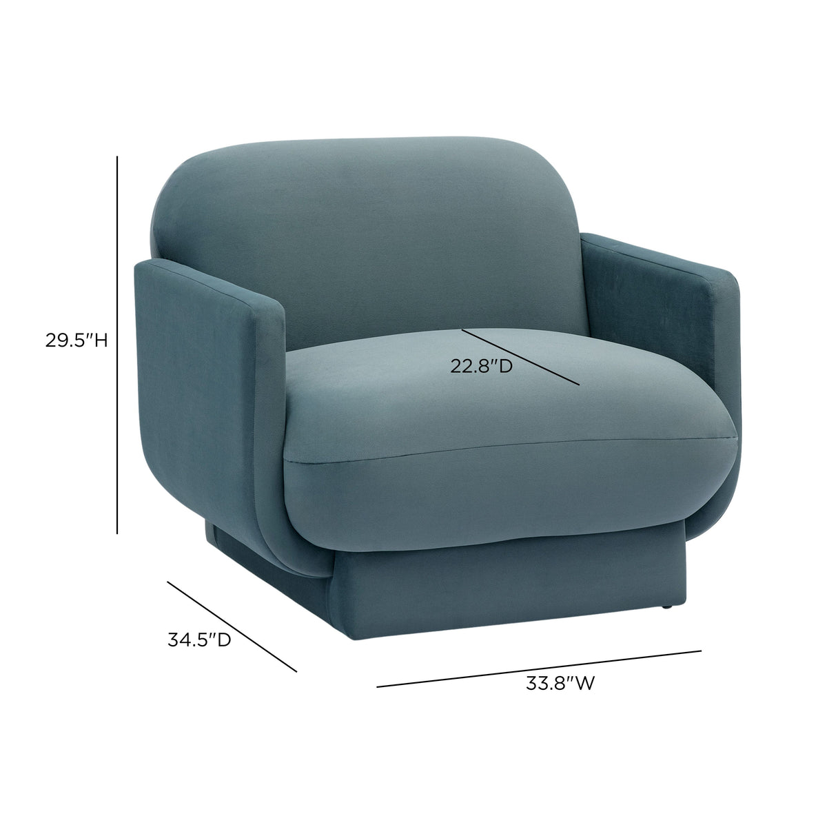 TOV Furniture Azalea Blue Performance Velvet Accent Chair