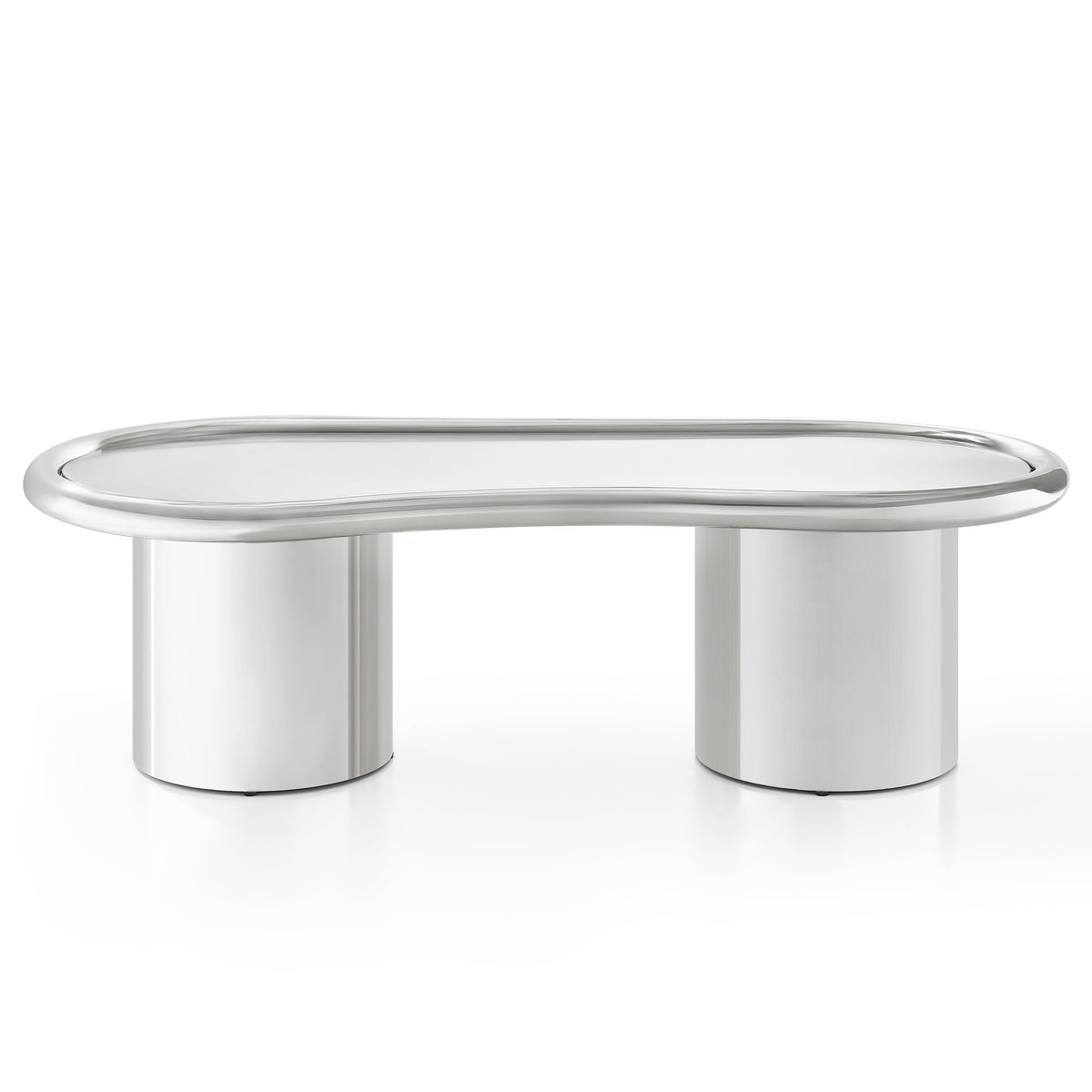 TOV Furniture Sorya 51" Chrome Coffee Table in chrome stainless steel and glass, primary product view