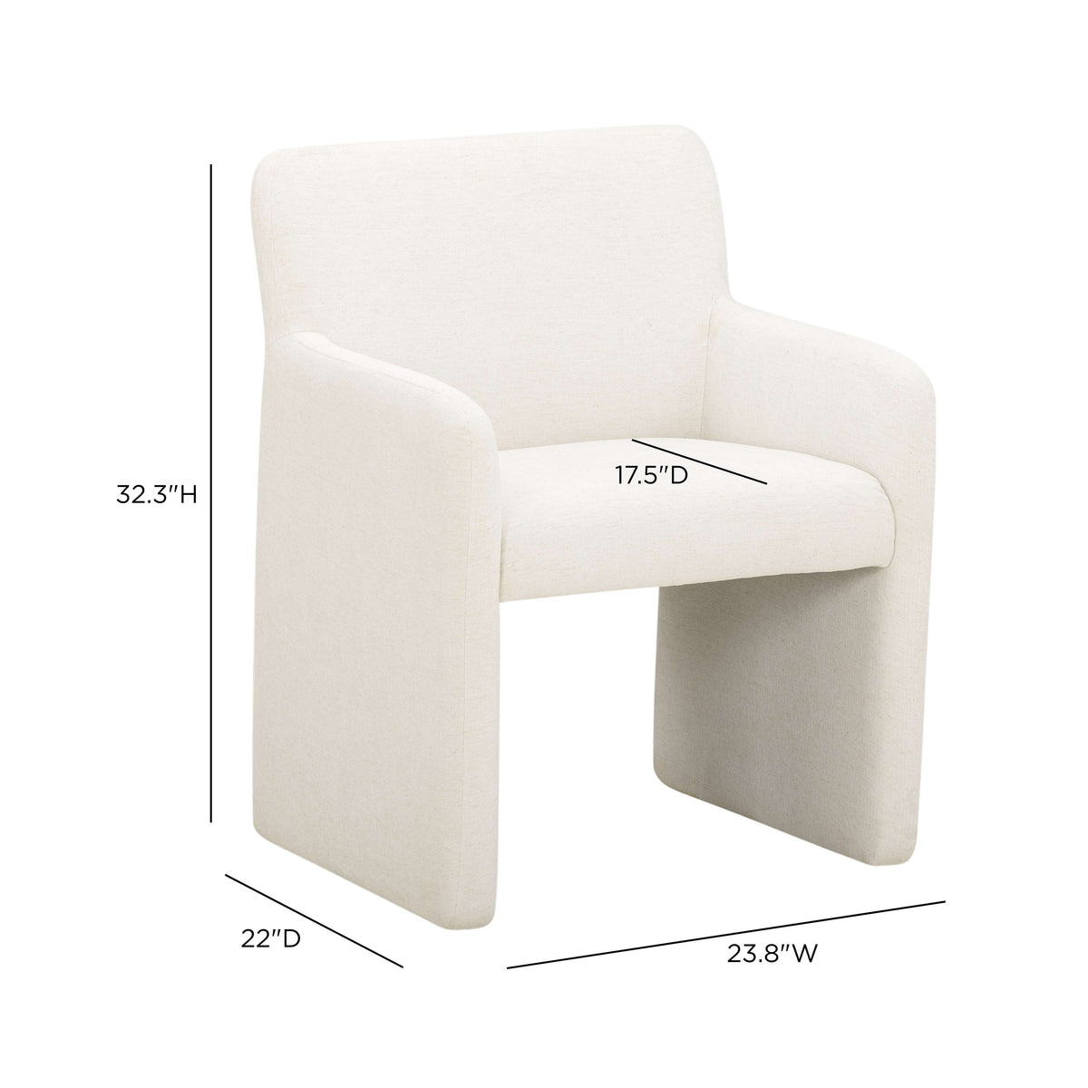 TOV Furniture Crawley White Performance Linen Chenille Dining Chair