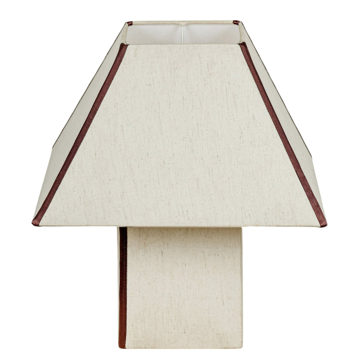 TOV Furniture Josephine Pyramid Table Lamp in chocolate brown and white cotton, primary product view