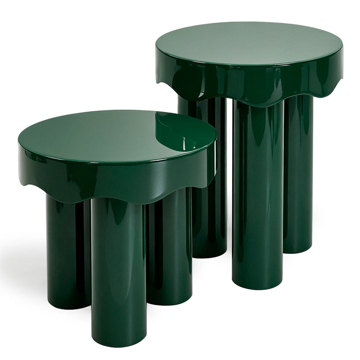 TOV Furniture Casper Green High Gloss Nesting Side Table Set in green high-gloss lacquer, primary product view