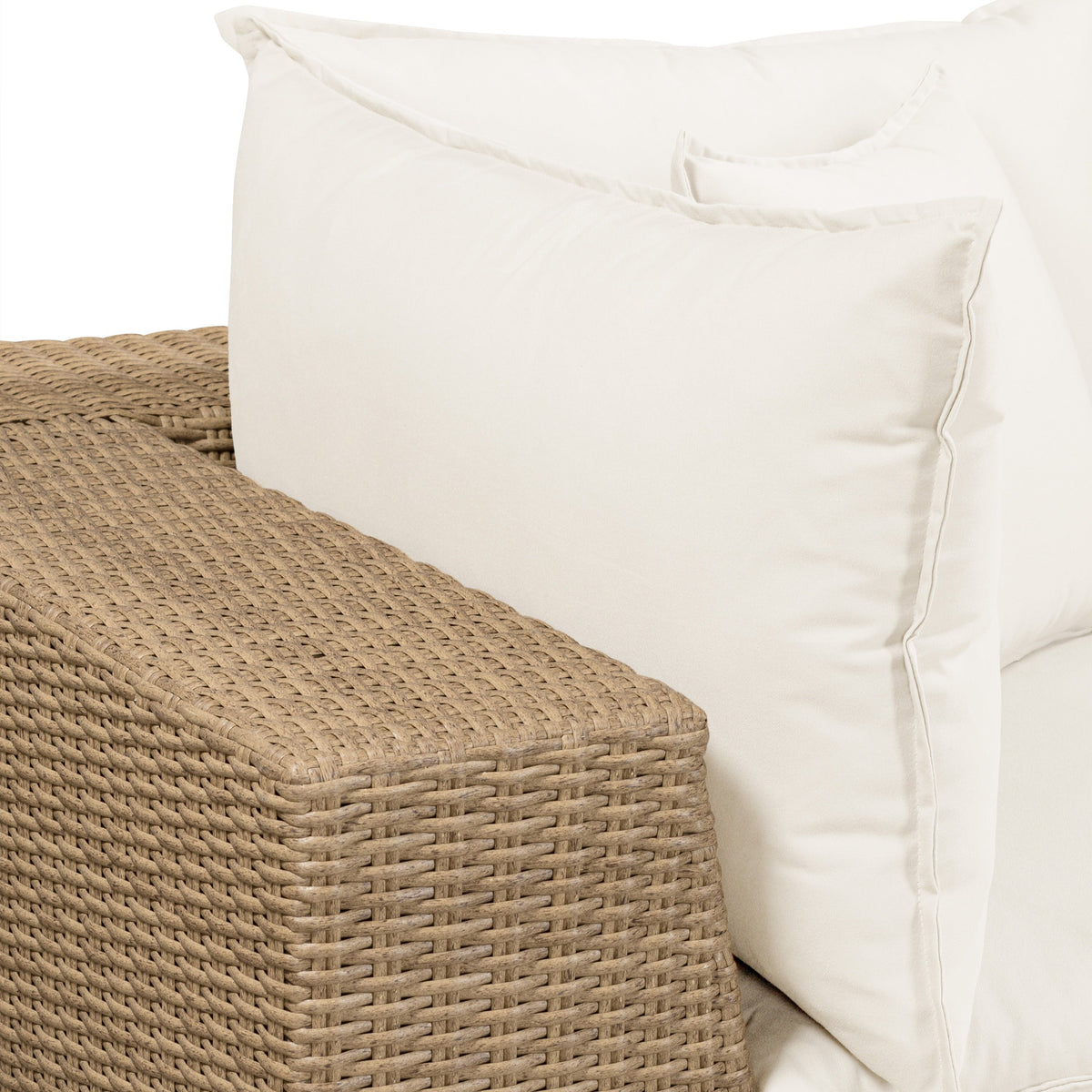 TOV Furniture Cali Cream Performance Wicker 120in Outdoor Sofa