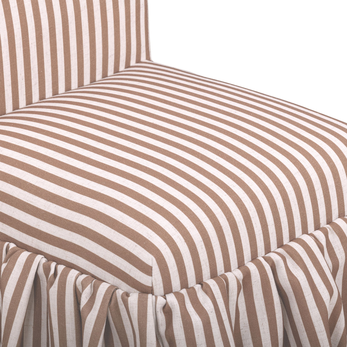 TOV Furniture Gertrude Brown Striped Performance Linen Skirted Dining Chair