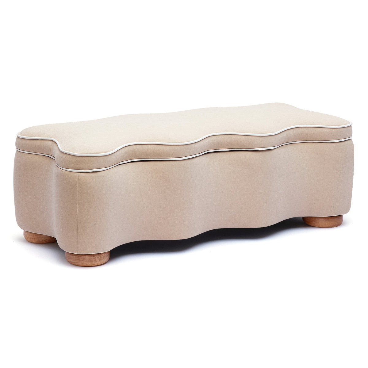 TOV Furniture Thalia Tan Performance Velvet Storage Bench