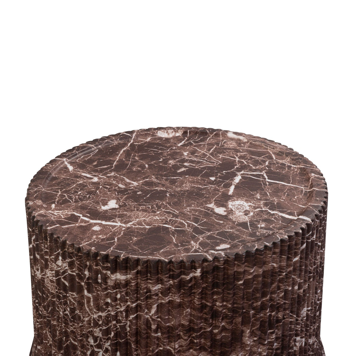 TOV Furniture Cilla Red Faux Levanto Marble Concrete ndoor/Outdoor Side Table