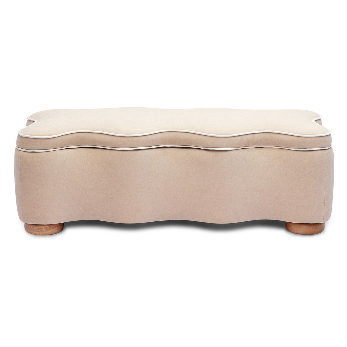 TOV Furniture Thalia 48.5 inch Performance Velvet Storage Bench in tan velvet, primary product view