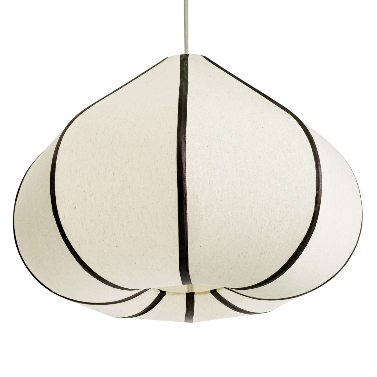 TOV Furniture Josephine Teardrop Pendant in chocolate brown and white fabric shade, primary product view