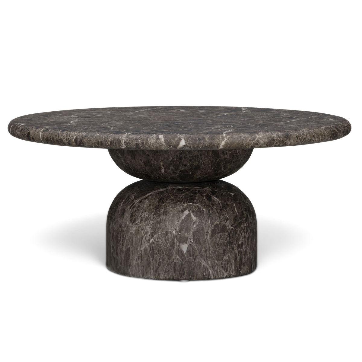 TOV Furniture Cynthia Dark Concrete Indoor/Outdoor Coffee Table in dark Emperador marble concrete, primary product view