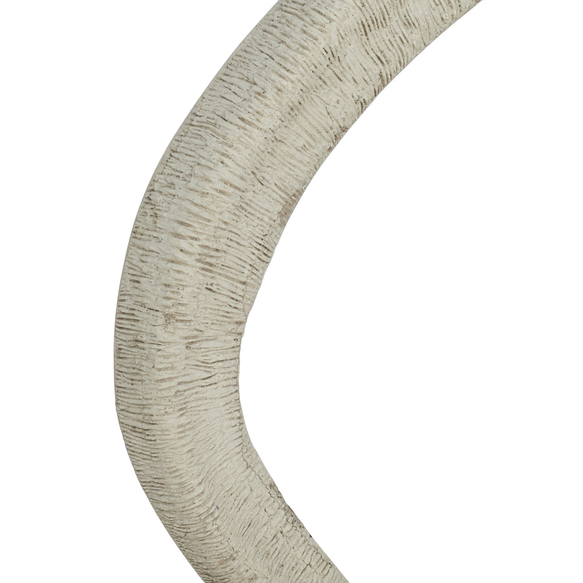 TOV Furniture Orpheus Antique White Ribbed Faux Stone Wall Mirror