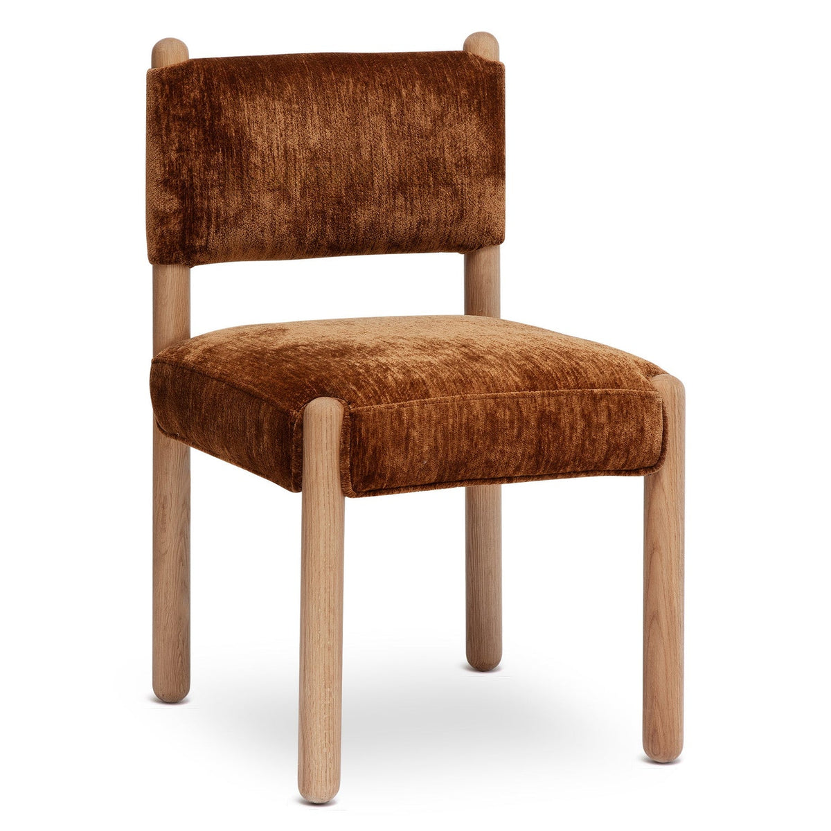 TOV Furniture Bruno Bronze Performance Chenille Straight Back Dining Chair in bronze chenille, primary product view