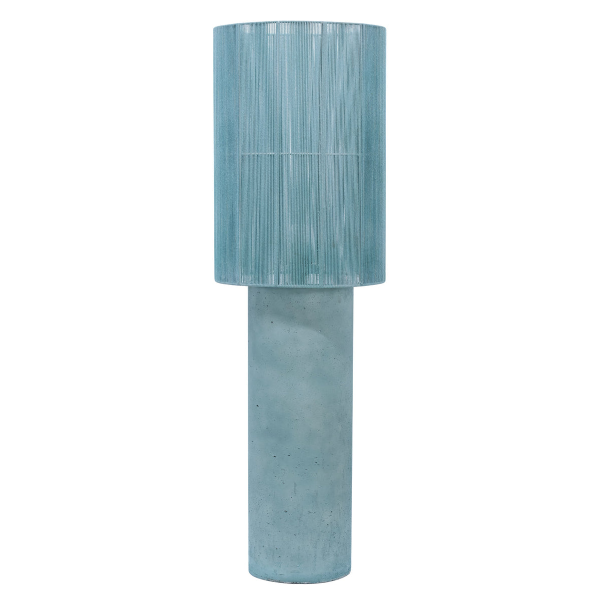TOV Furniture Mondada Blue Concrete Floor Lamp in aqua concrete with cotton shade, primary product view