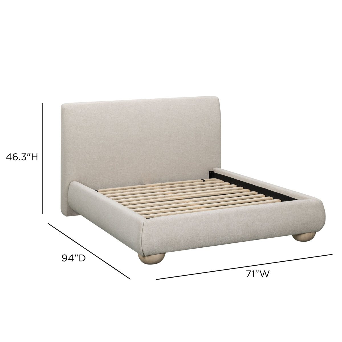 TOV Furniture Rayne Cream Textured Bed