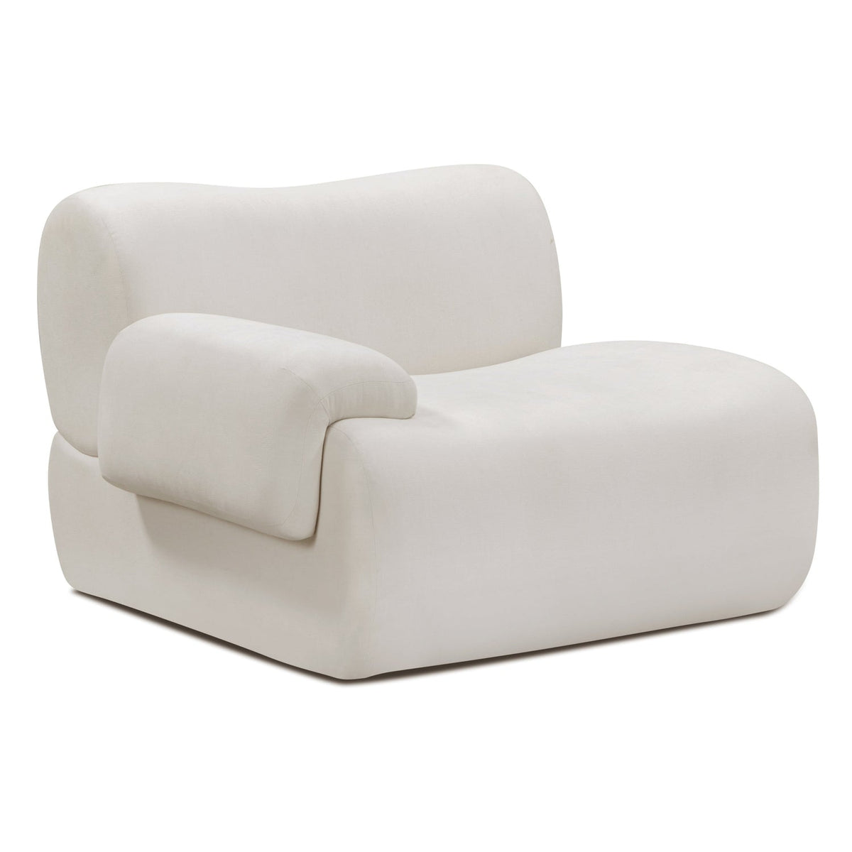 TOV Furniture Zenith Upcycled Corner Chair in cream upcycled fabric, primary product view