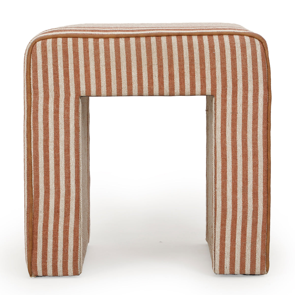 TOV Furniture Byron Terracotta Square Cotton Jute Ottoman