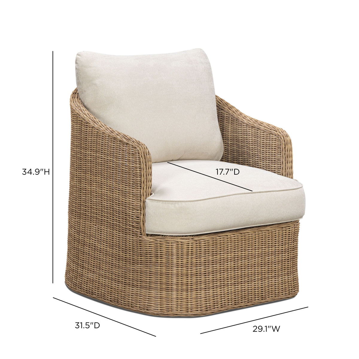 TOV Furniture Axel Cream Boucle Outdoor Accent Chair