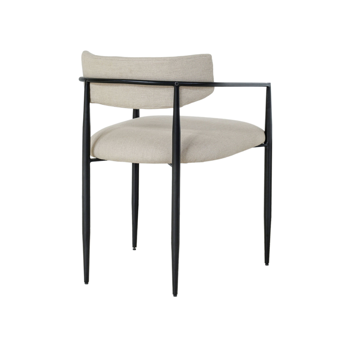 TOV Furniture Forte Cream Linen Forged Iron Dining Chair