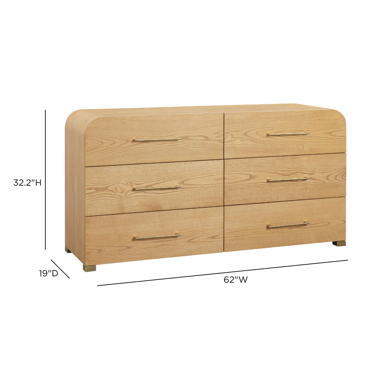 TOV Furniture Marissa Natural Ash 6-Drawer Dresser