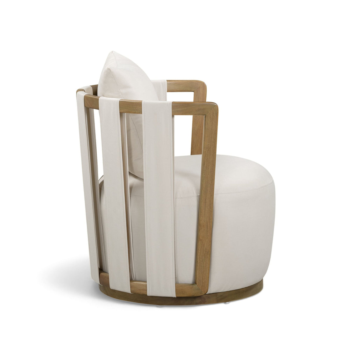 TOV Furniture Paolo Cream Upcycled Basketweave Outdoor Accent Chair