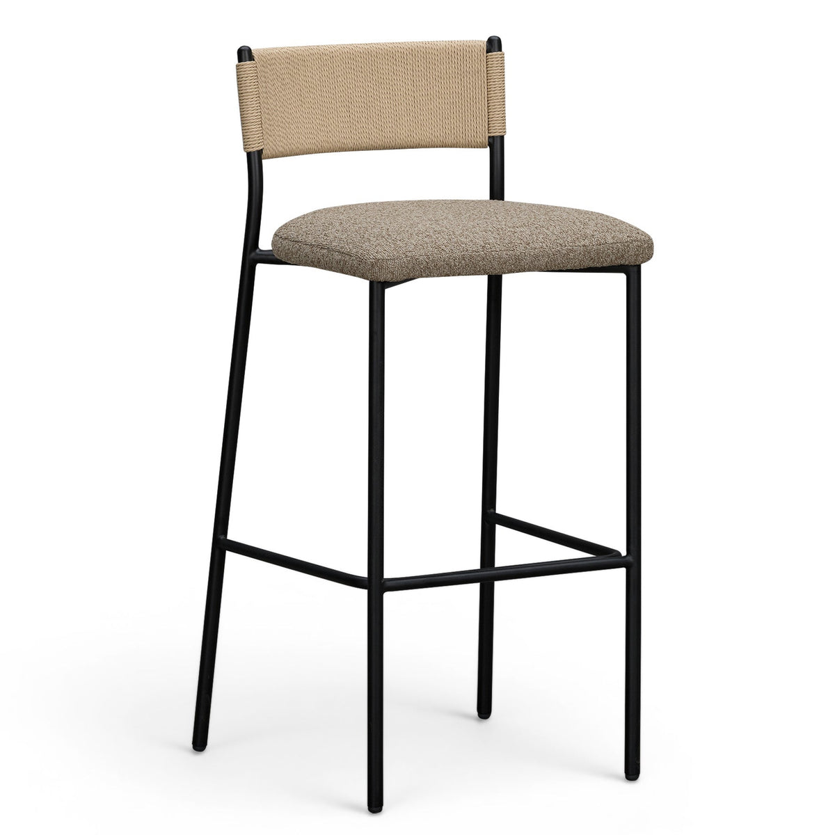 TOV Furniture Celine Brown Boucle Bar Stool in brown boucle, primary product view
