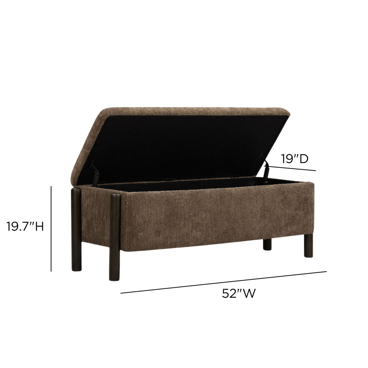 TOV Furniture Abby Nubby Brown Storage Bench