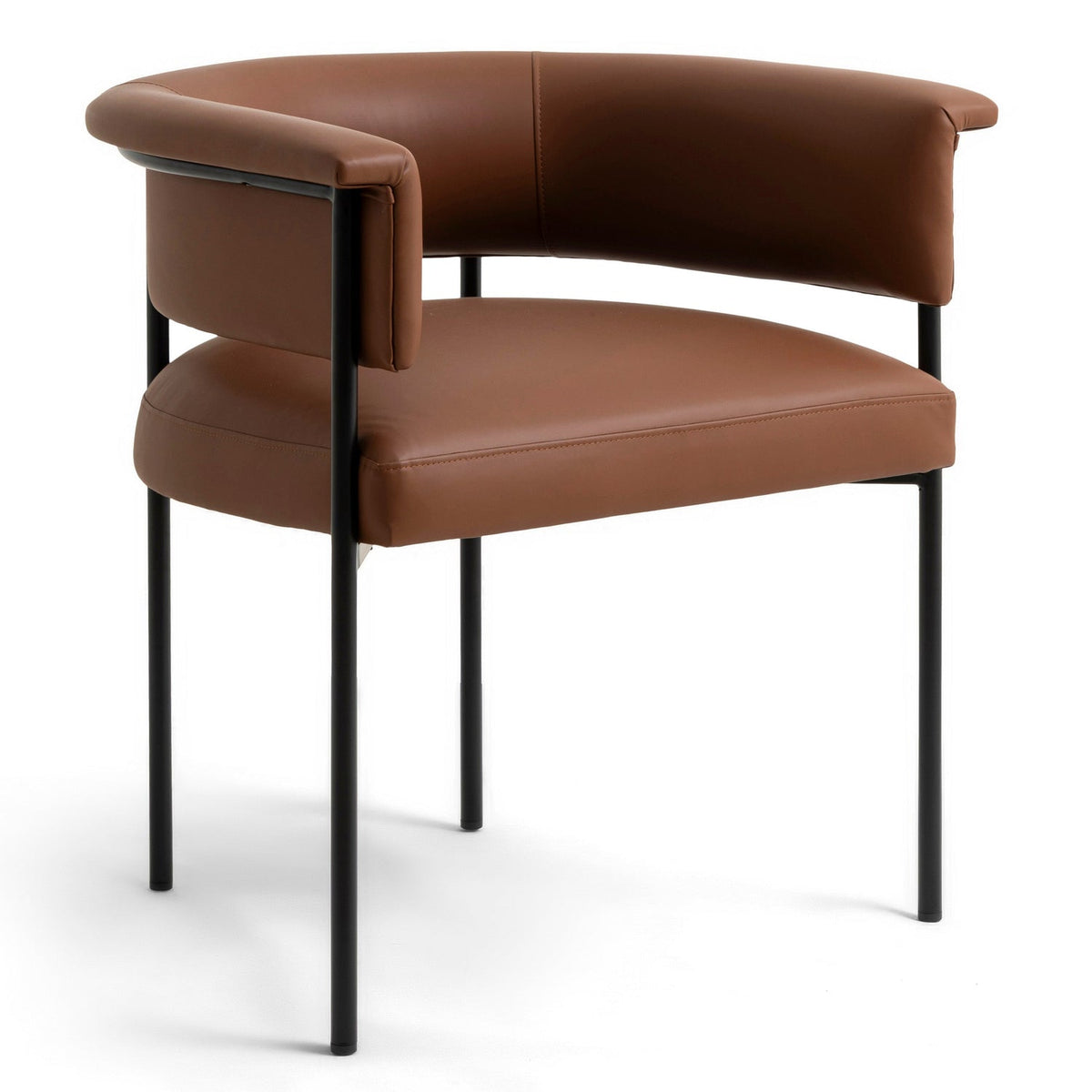 TOV Furniture Taylor Dining Chair in brown vegan leather, primary product view