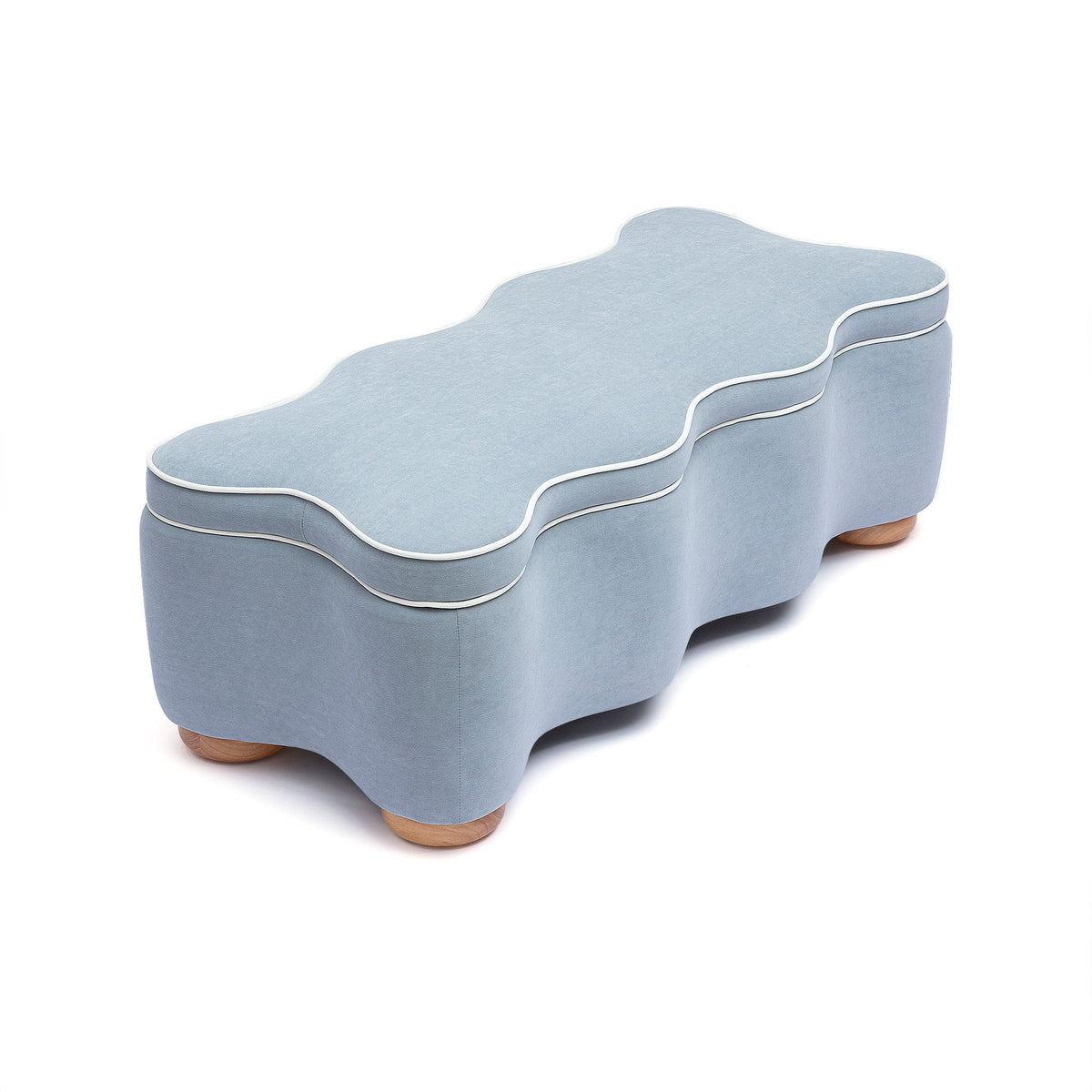 TOV Furniture Thalia Blue Performance Velvet Storage Bench
