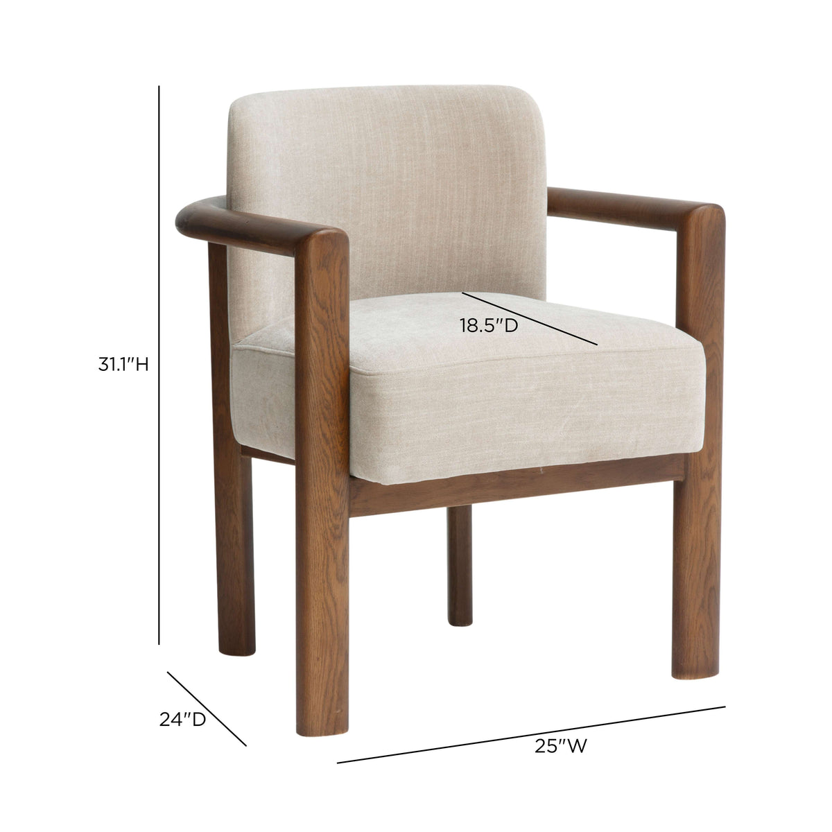 TOV Furniture Irma Taupe Textured Performance Velvet Dining Chair
