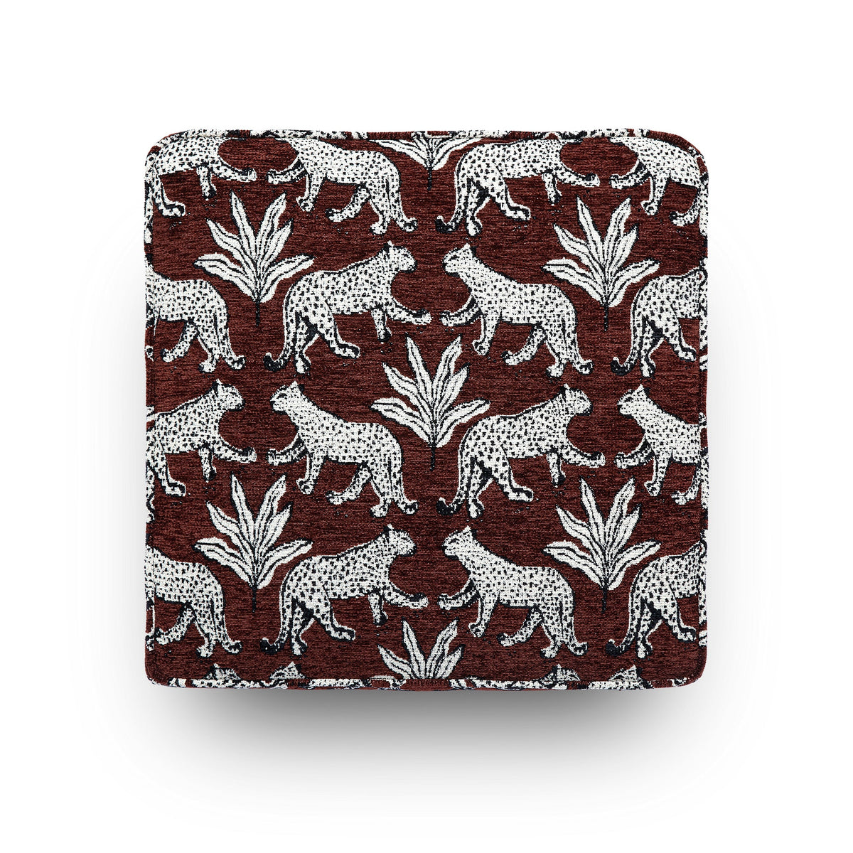 TOV Furniture Raji Leopard Performance Jacquard Ottoman