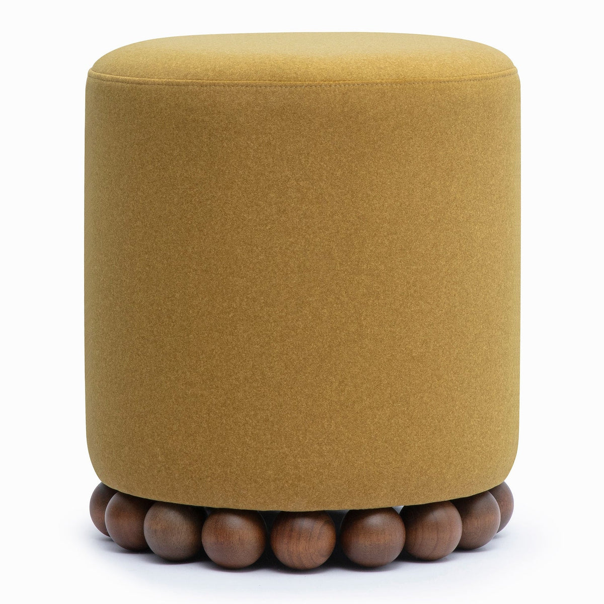 TOV Furniture Dex Amber Ottoman in amber faux mohair, primary product view