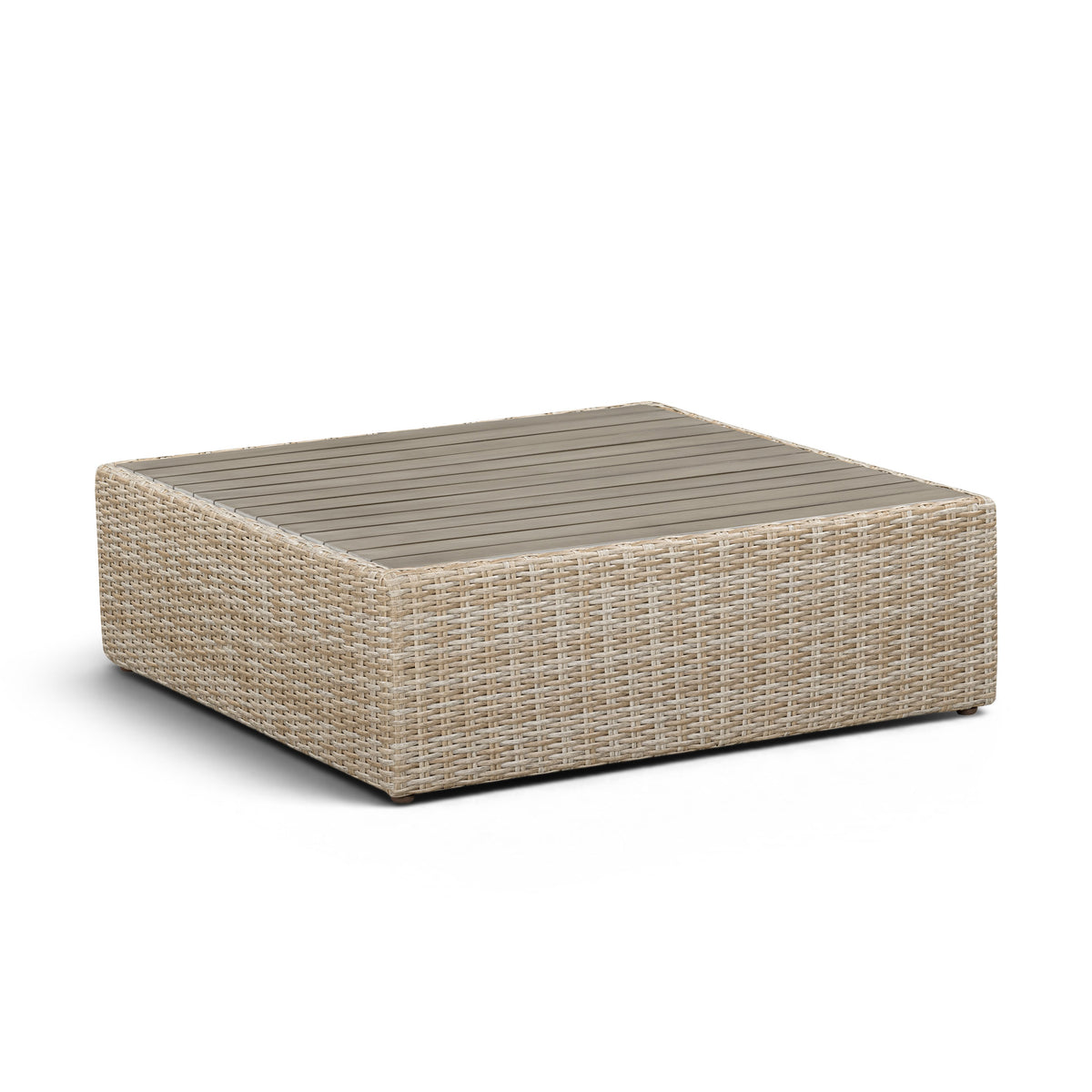 TOV Furniture Cali Gray Performance Wicker Outdoor Ottoman