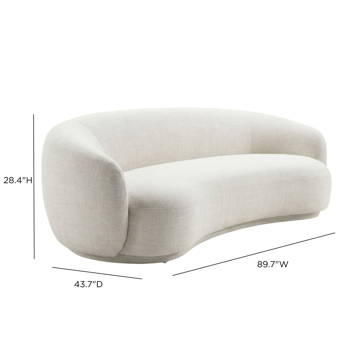 TOV Furniture Kendall Off White 89in Sofa