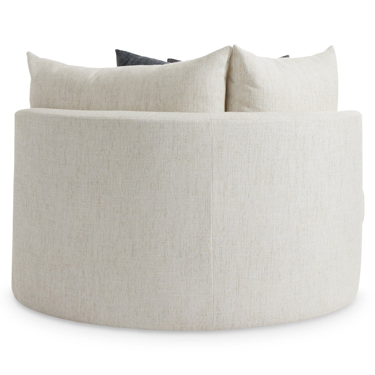 Bernhardt Living Ferris Fabric Swivel Chair in White, detail view