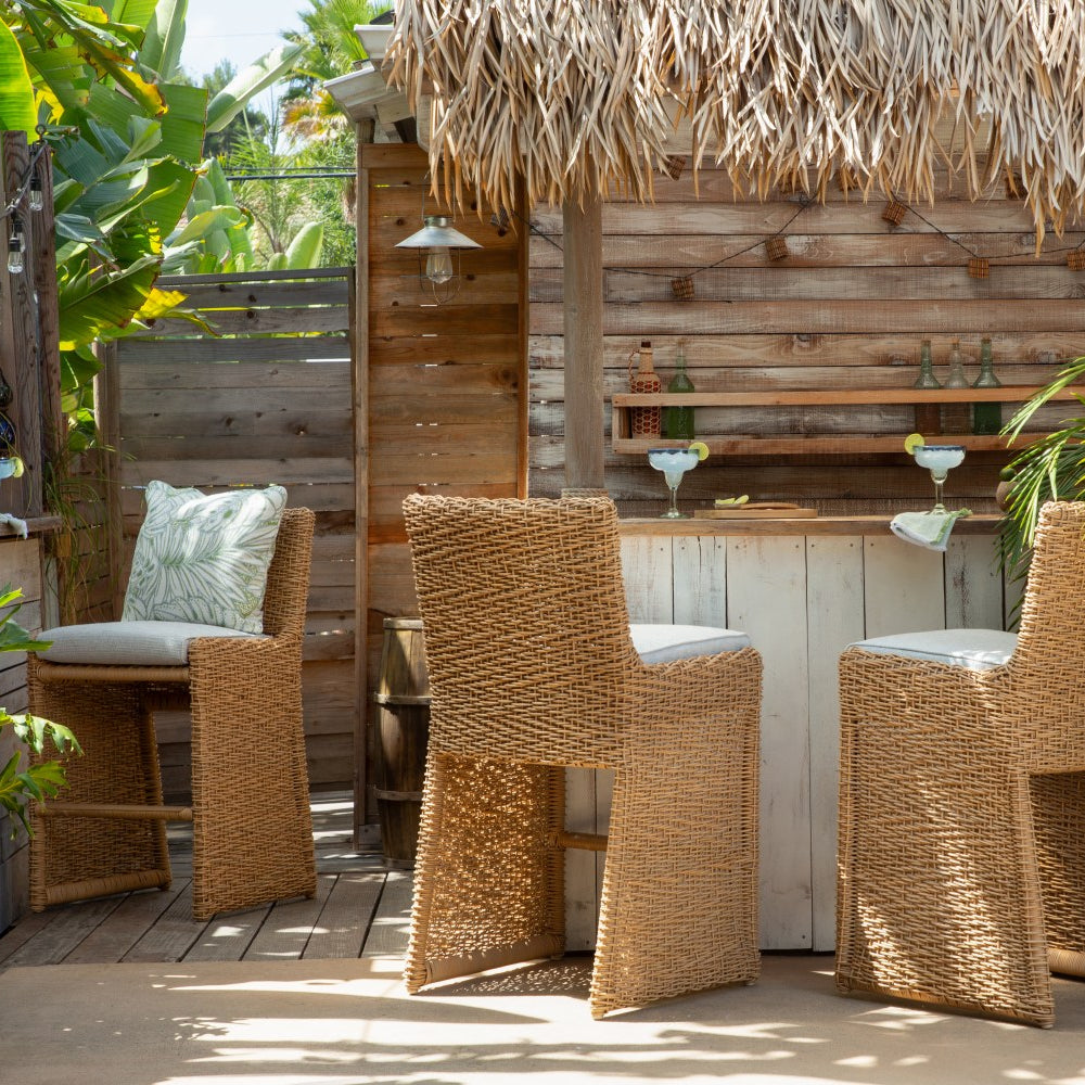 Margaritaville Somerset Outdoor Barstool in Poros Dune