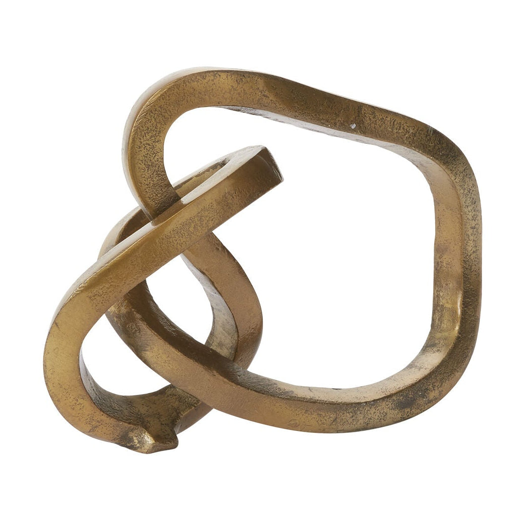 Nudo Sculpture styled view, gold-tone metal abstract sculpture