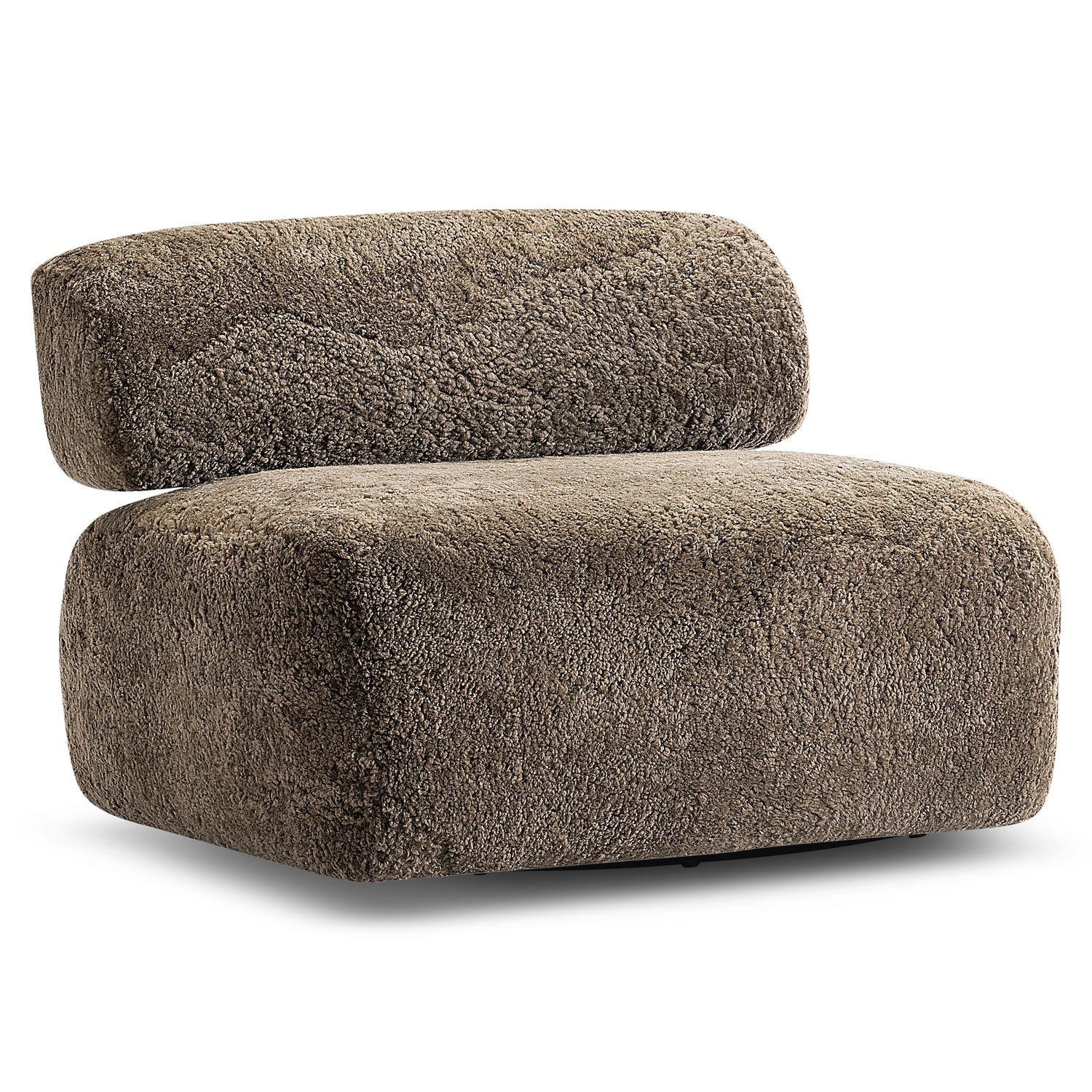 Bernhardt Interiors Paley Brown Shearling Swivel Chair