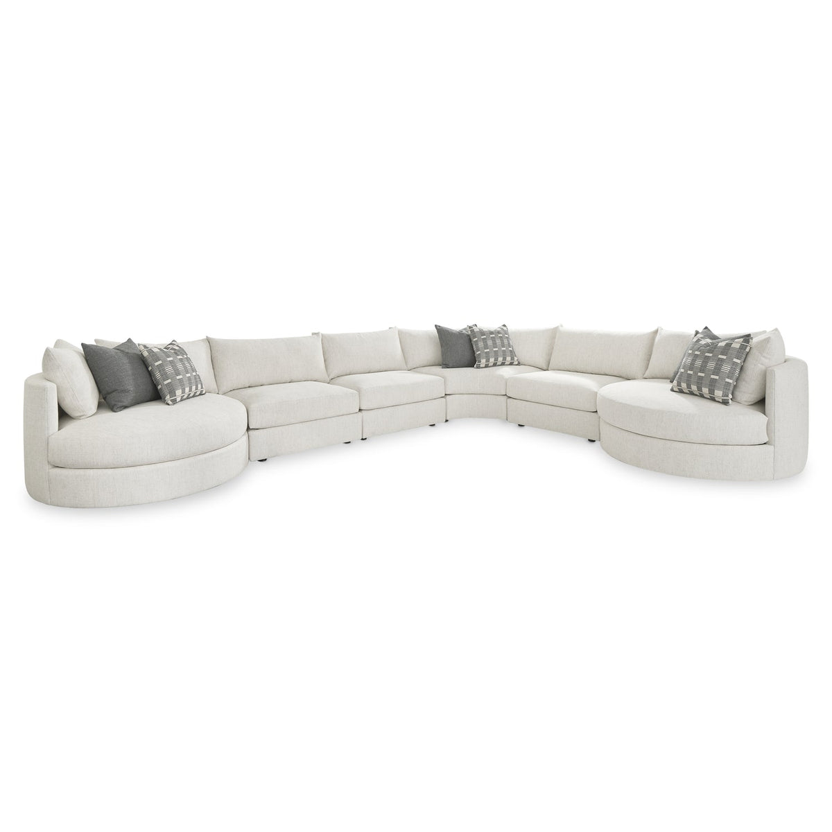 Bernhardt Living Ferris Fabric 6 Piece Sectional Sofa in White, front view