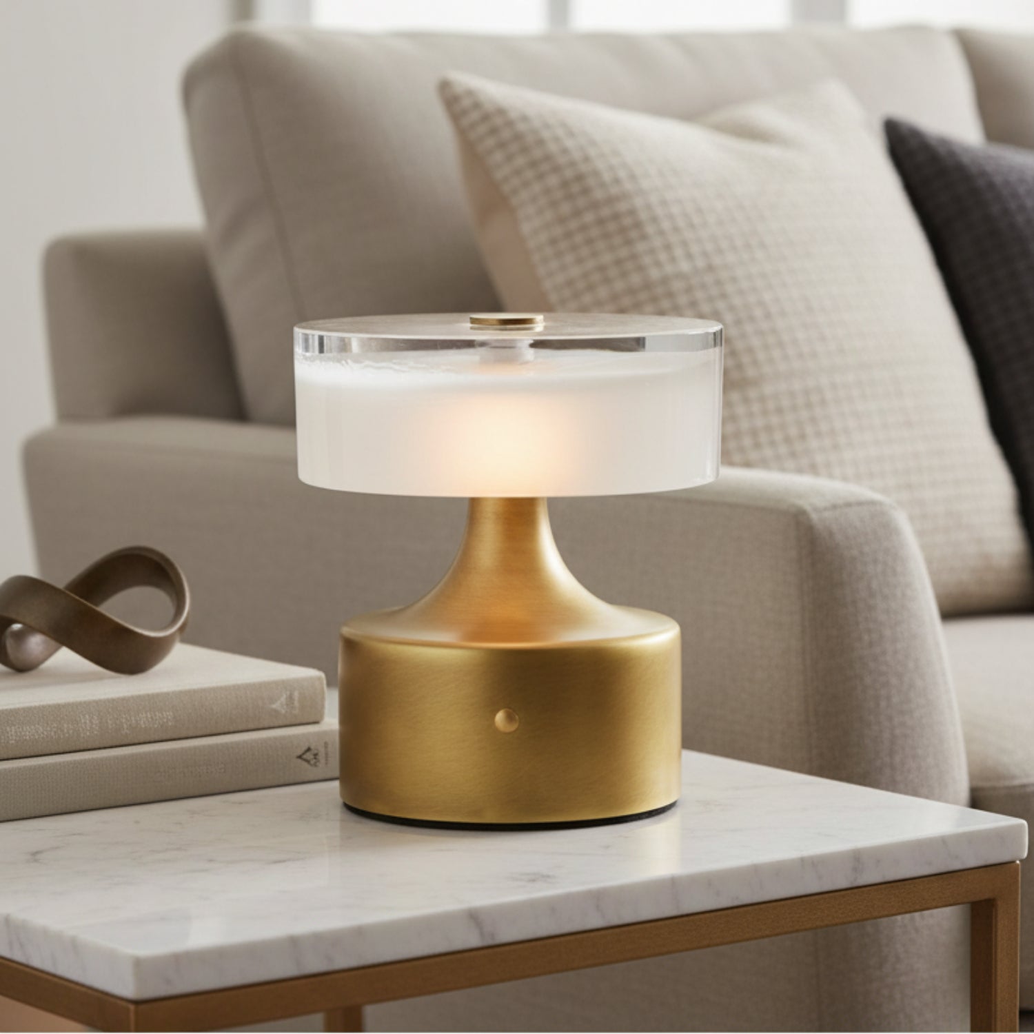 Arteriors Verglas Brass Mini Rechargeable Accent Lamp