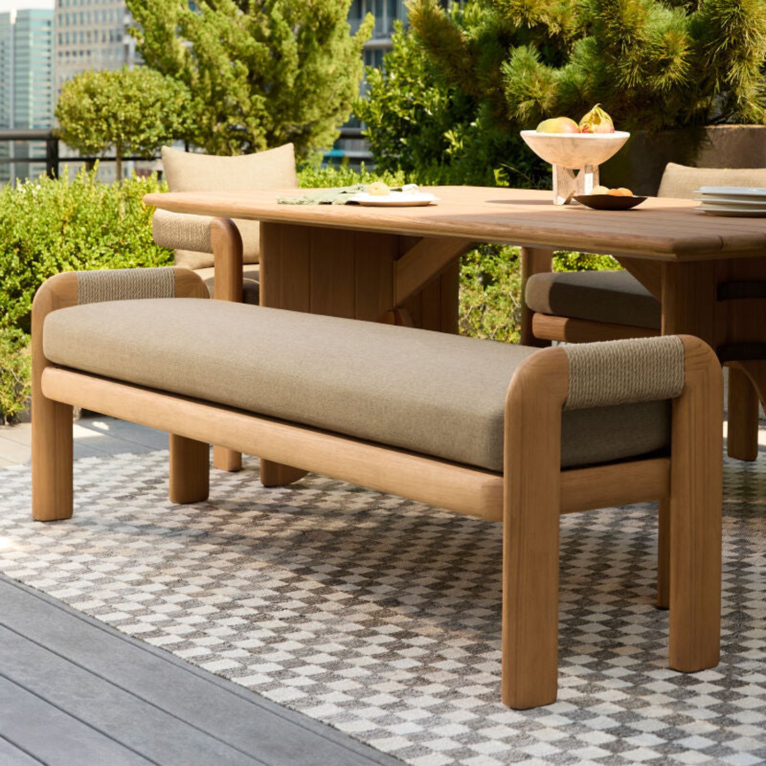 Palma Sunbrella Outdoor Bench