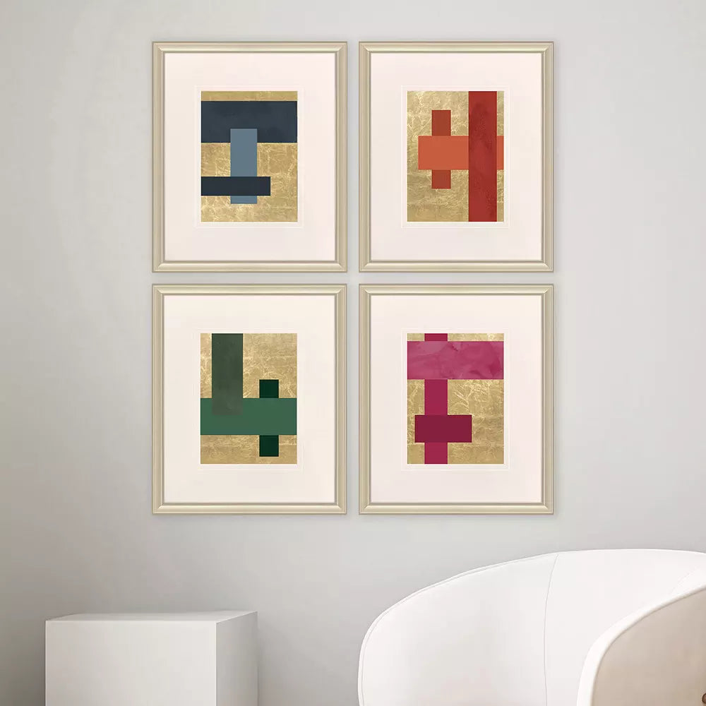 Langdon Mini Colorblocks Framed Artwork Set of 4